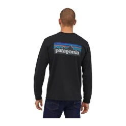 PATAGONIA L/S P-6 Logo Responsibili-Tee Men - Longsleeve -Ice Break Men patagonia ms l s p 6 logo responsibili tee 38518 blk black 2301 4