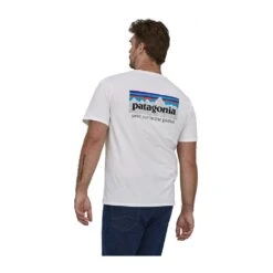 PATAGONIA P-6 Mission Organic T-Shirt Men - T-Shirt -Ice Break Men patagonia ms p 6 mission organic t shirt 37529 whi white 2301 4